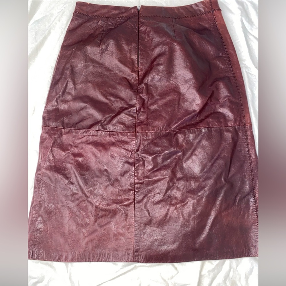 Vintage Gap Patchwork Leather Midi Lined Pencil S… - image 7